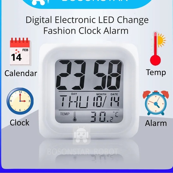 Multi-Funtional LED Glowing Digital Desktop Alarm Table Clock Color Change - Picture 4 of 6